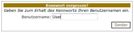 Kennwort vergessen Schritt 1